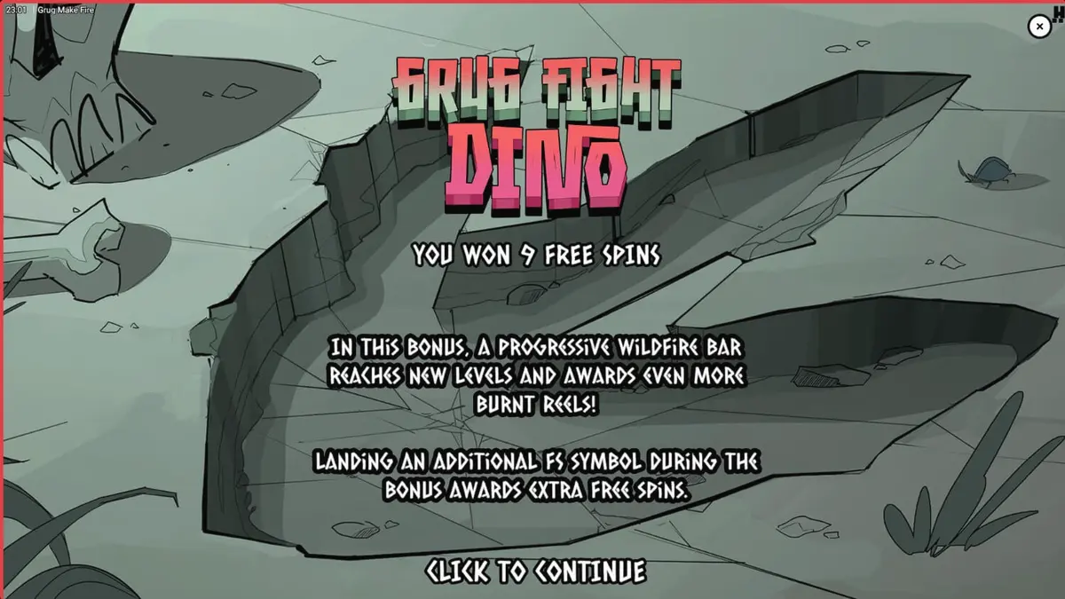 Grug Make Fire slot game featuring a prehistoric caveman and fiery reels